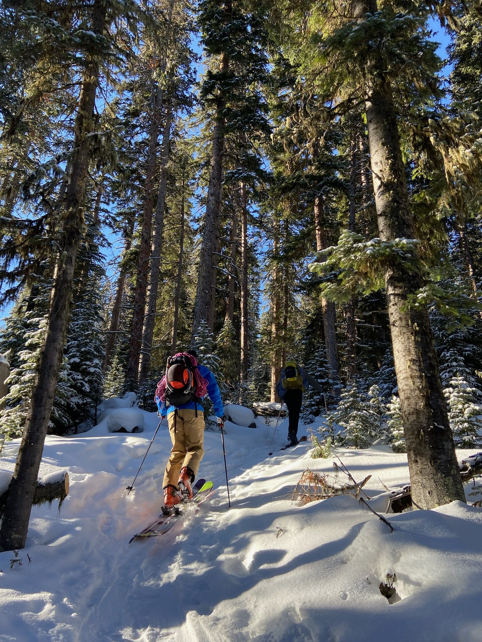 Hyalite Ice: Twin Falls Climb + Pinner Couloir Ski Tour