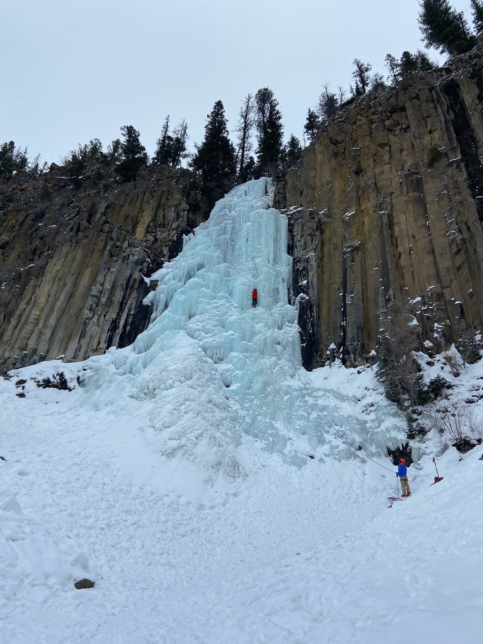 Hyalite Ice: Twin Falls Climb + Pinner Couloir Ski Tour