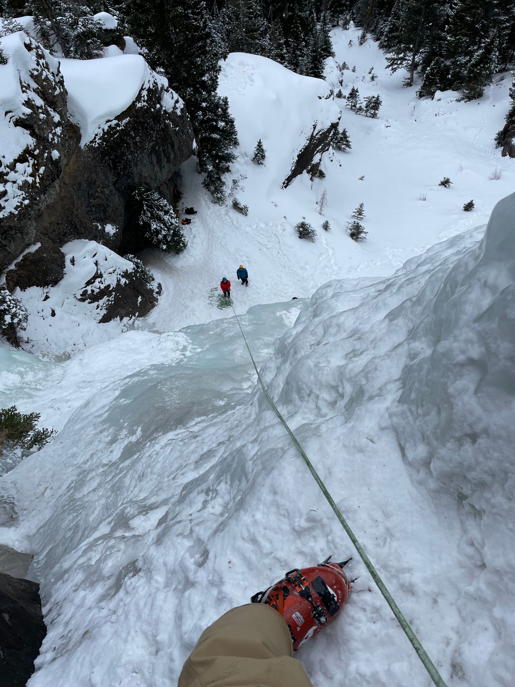 Hyalite Ice: Twin Falls Climb + Pinner Couloir Ski Tour