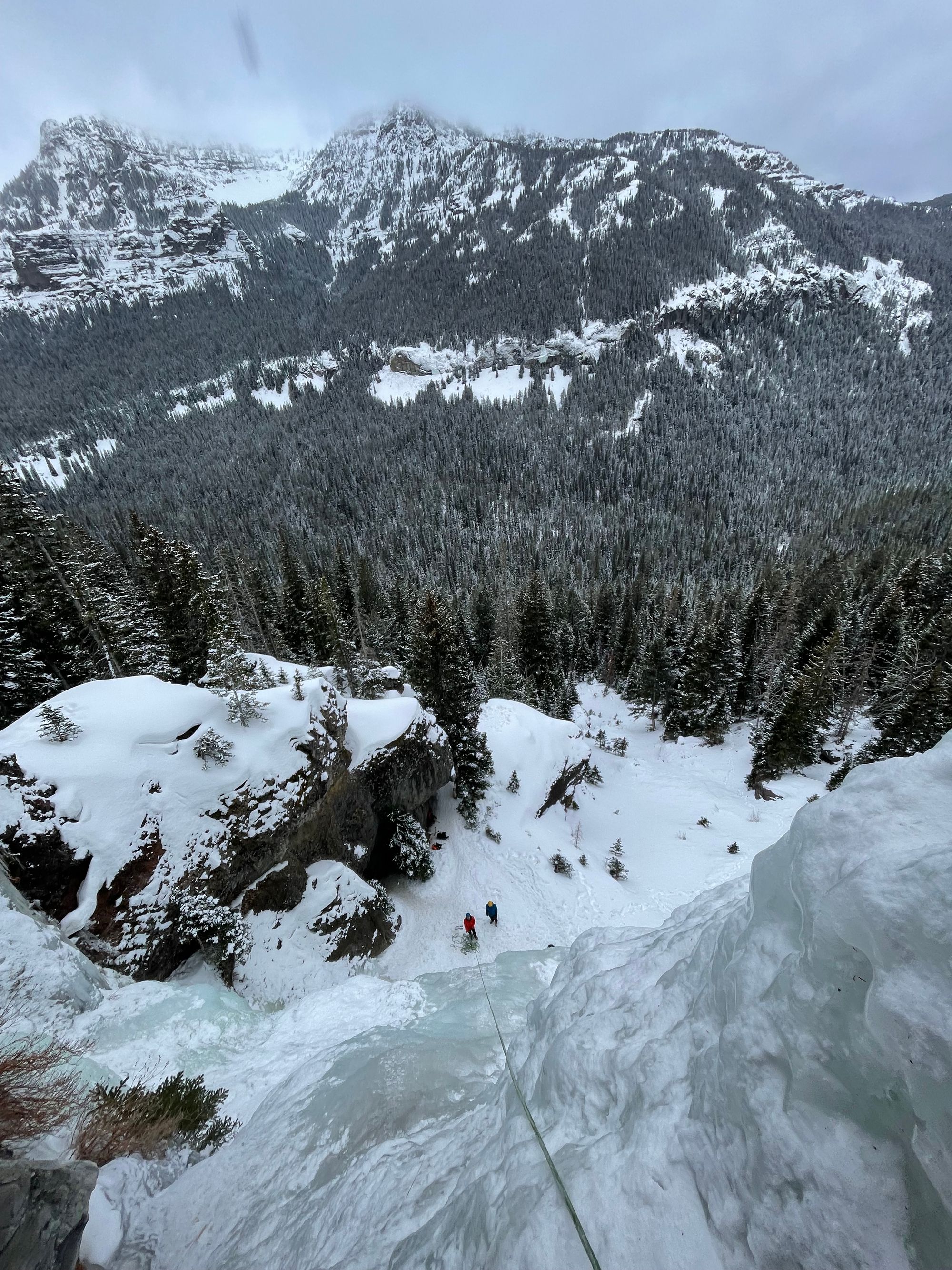 Hyalite Ice: Twin Falls Climb + Pinner Couloir Ski Tour