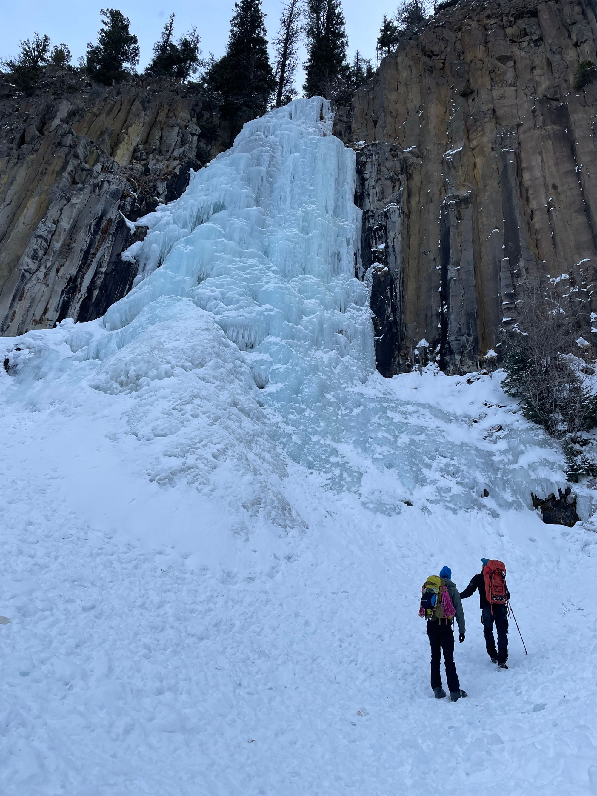 Hyalite Ice: Twin Falls Climb + Pinner Couloir Ski Tour