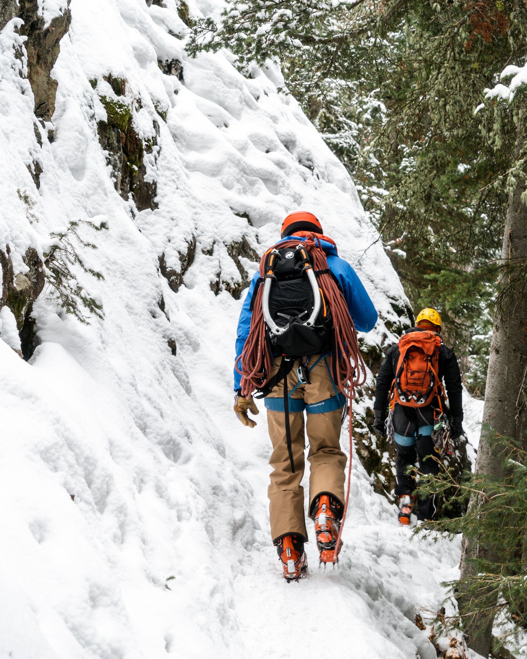 Hyalite Ice: Twin Falls Climb + Pinner Couloir Ski Tour