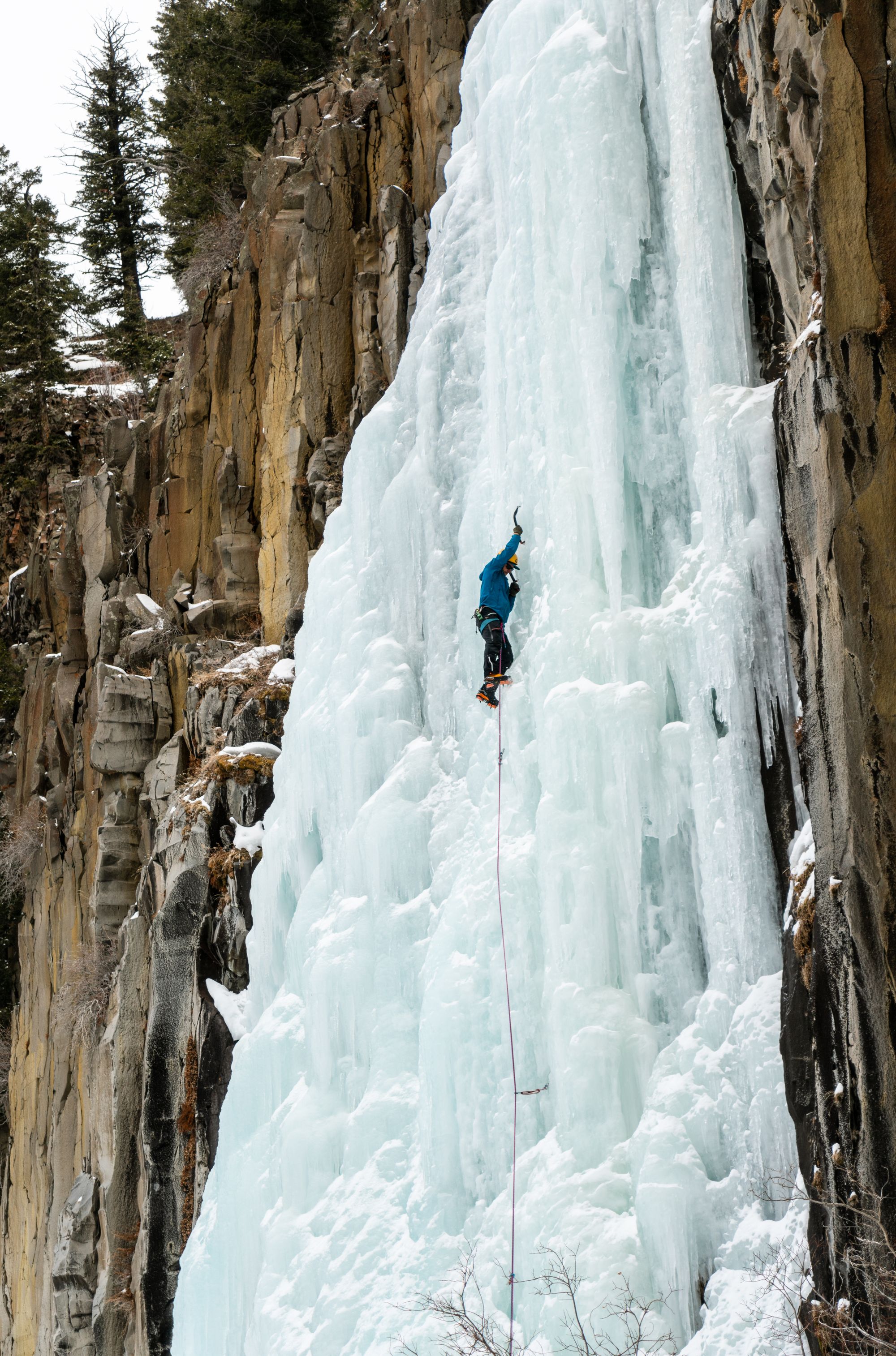 Hyalite Ice: Twin Falls Climb + Pinner Couloir Ski Tour