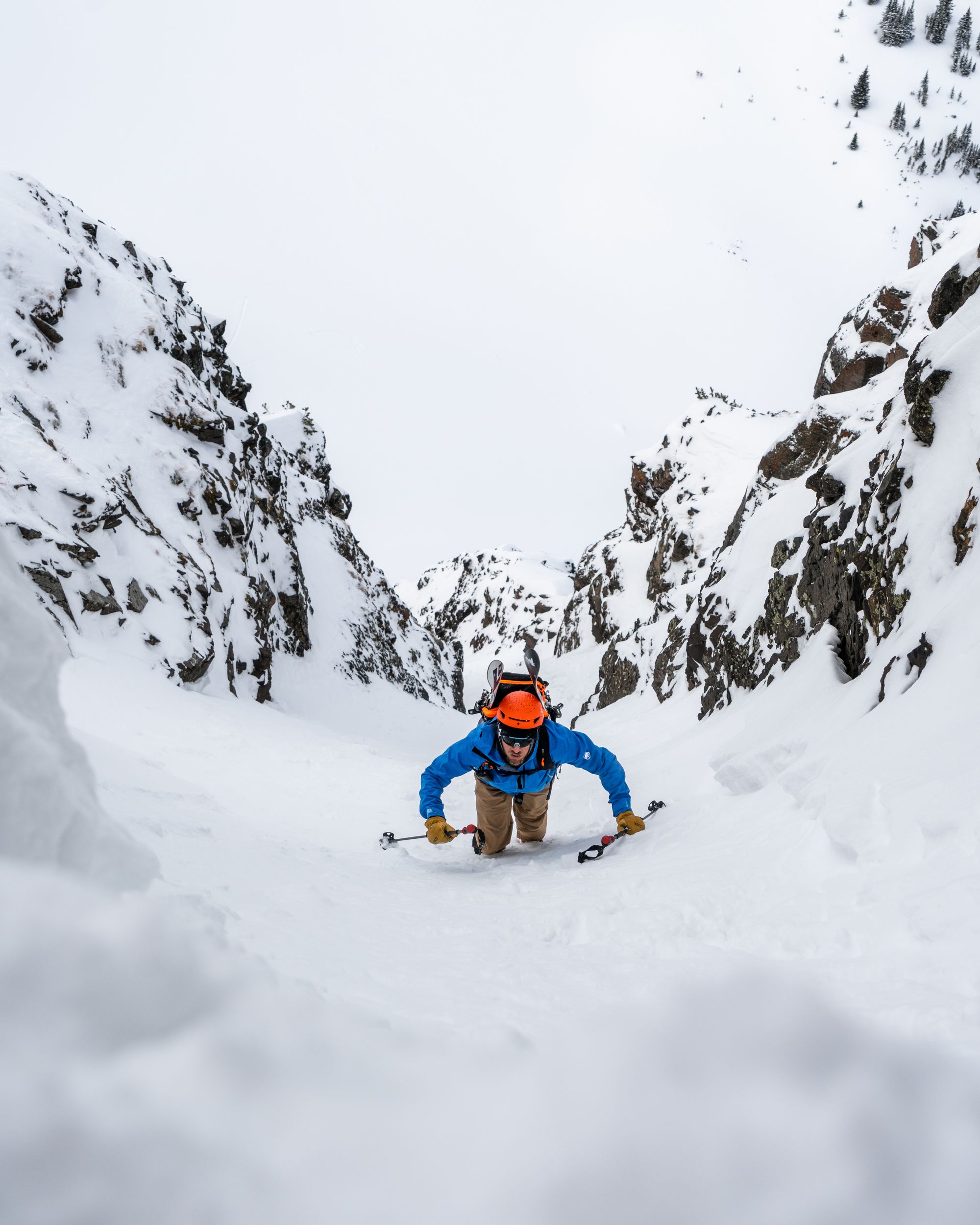 Hyalite Ice: Twin Falls Climb + Pinner Couloir Ski Tour