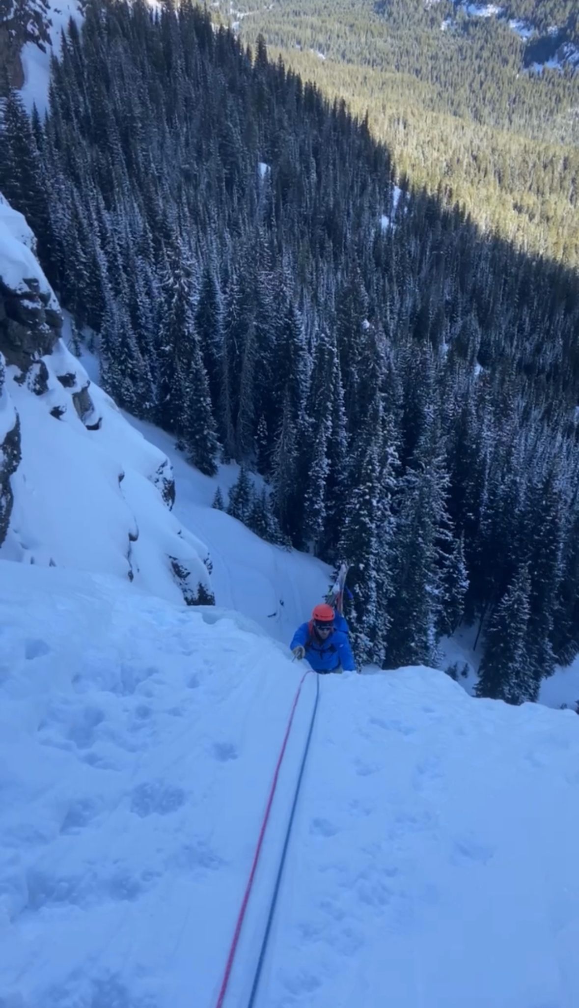 Hyalite Ice: Twin Falls Climb + Pinner Couloir Ski Tour