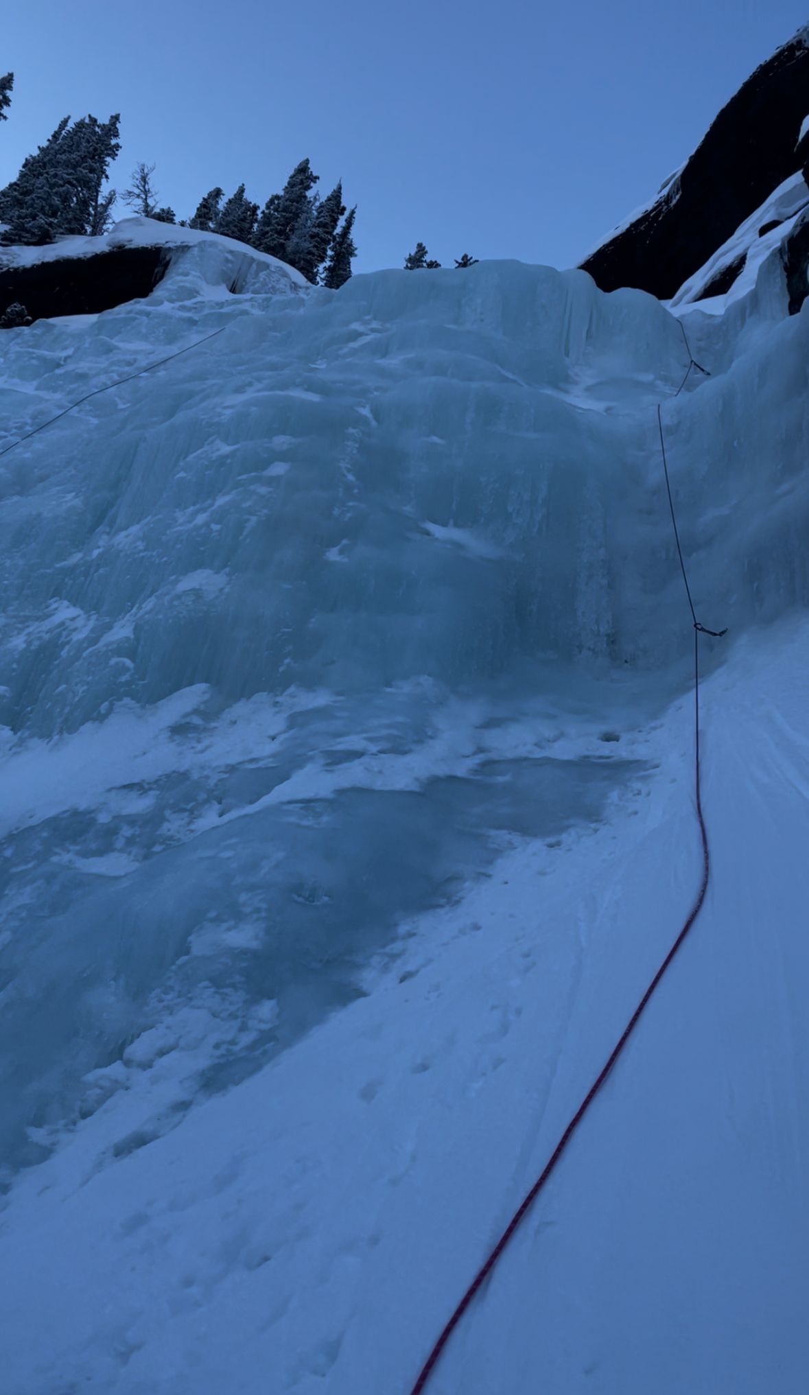 Hyalite Ice: Twin Falls Climb + Pinner Couloir Ski Tour