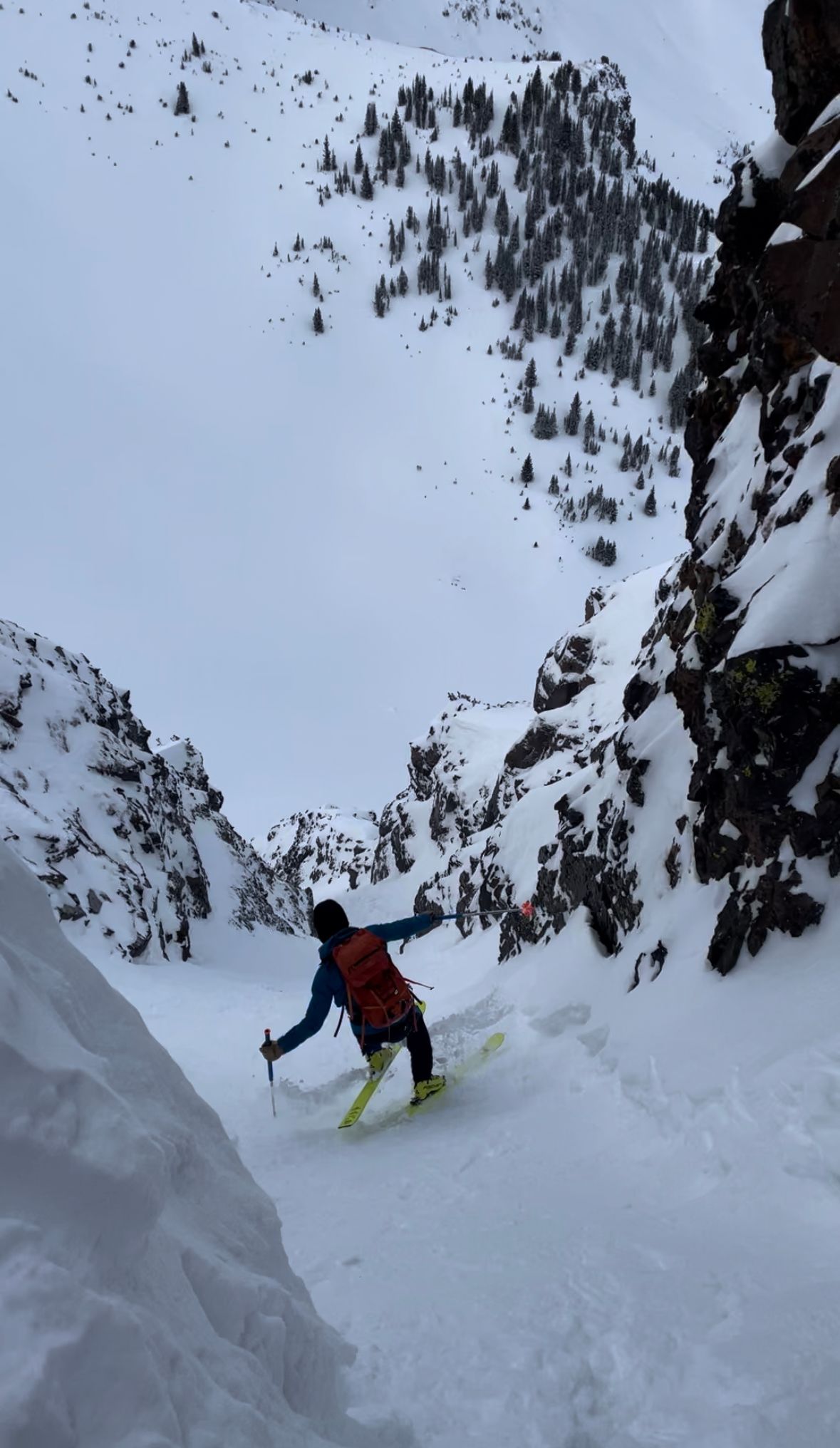 Hyalite Ice: Twin Falls Climb + Pinner Couloir Ski Tour