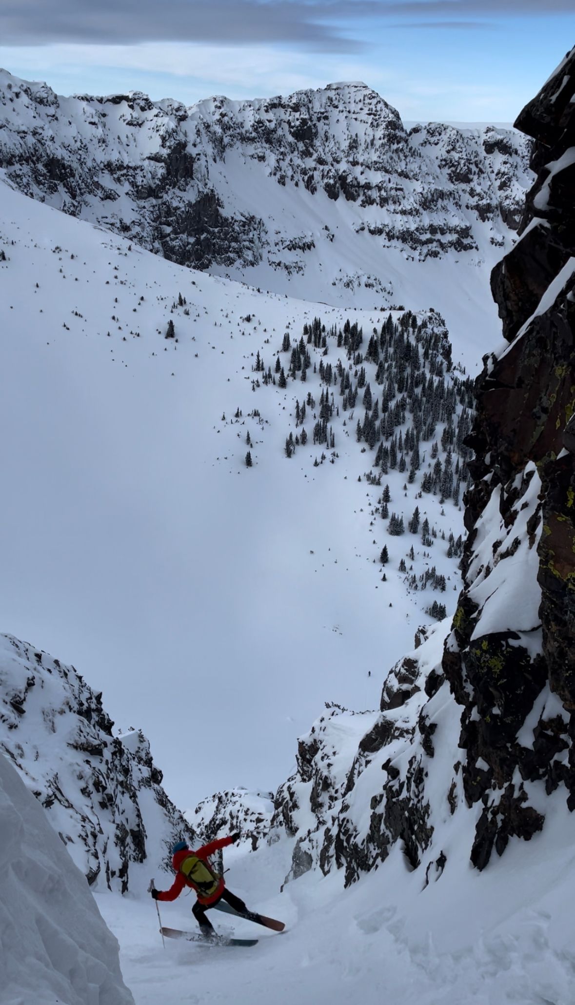 Hyalite Ice: Twin Falls Climb + Pinner Couloir Ski Tour